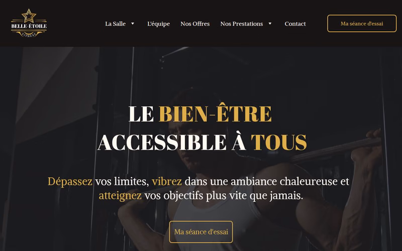 Site web réalisé par Oweb Studio pour Belle Étoile Fitness