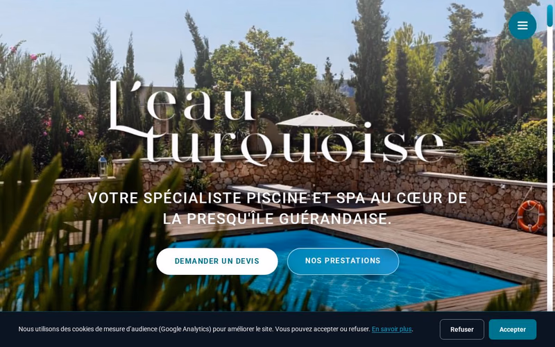 Site web réalisé par Oweb Studio pour L’Eau Turquoise